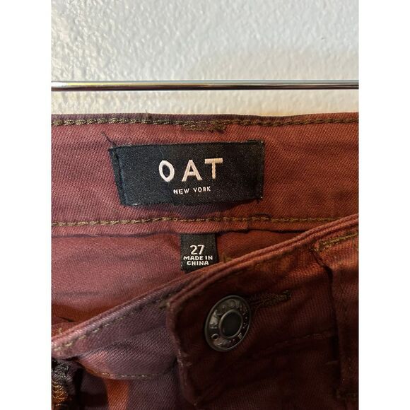 OAT NY Mid-Rise Skinny Ankle Pants in Rustic Red Size 27 Casual Stretch Trousers - Picture 5 of 6